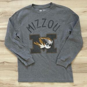 Mizzou Gray Long Sleeve Kids Thermal Tee